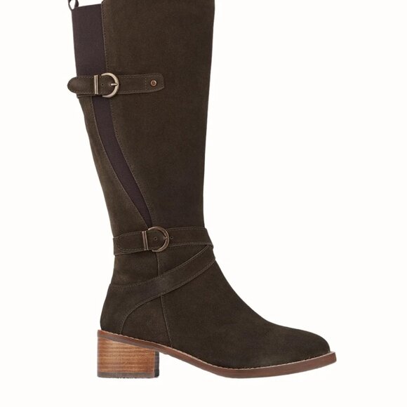 NEW VINTAGE FOUNDRY Suede Berenice Tall Boots in army green for women 1125 5t3 - Picture 5 of 10